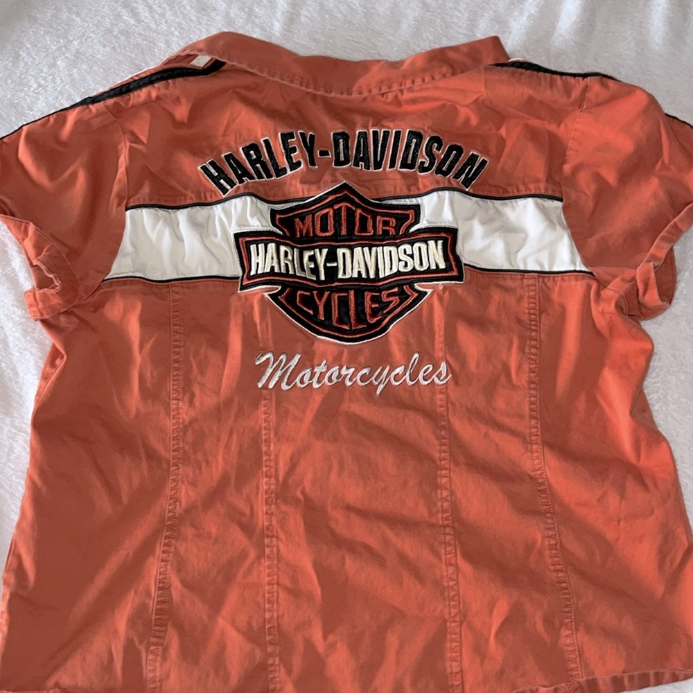 Vintage 1990's Harley Davidson Logo Spellout Embroidered Zip Up